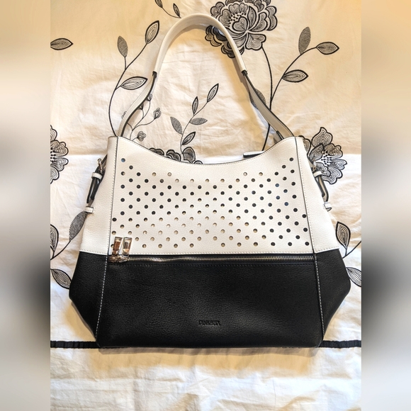 Pinkstix Handbags - Pinkstix vegan black and white handbag